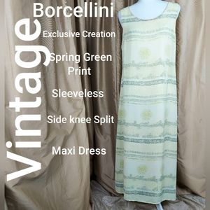 Borcellini exclusive creation spring green maxi dress size 11/12